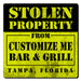 CUSTOMIZABLE Coaster - 3.5in Square Foam - Stolen Property Design