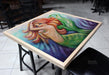 Redhead Mermaid Square Wooden Table Top - Two Sizes Available