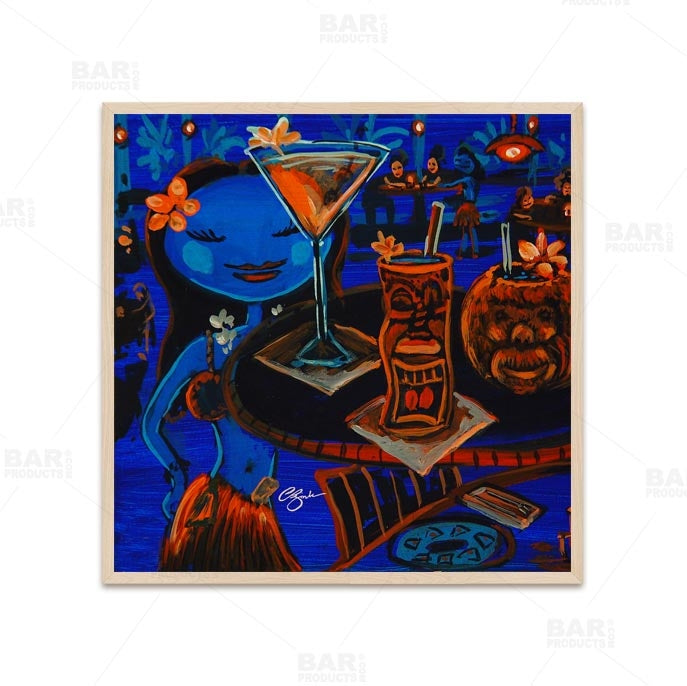 Blue Tiki Bar Square Wooden Table Top - Two Sizes Available