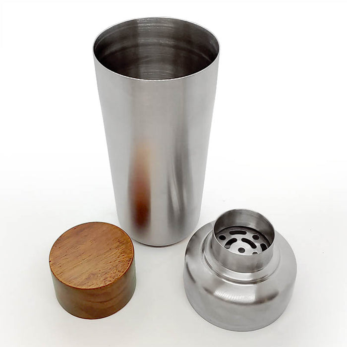 Cocktail Shaker - Stainless Steel w/ Wood Cap - 26 ounce