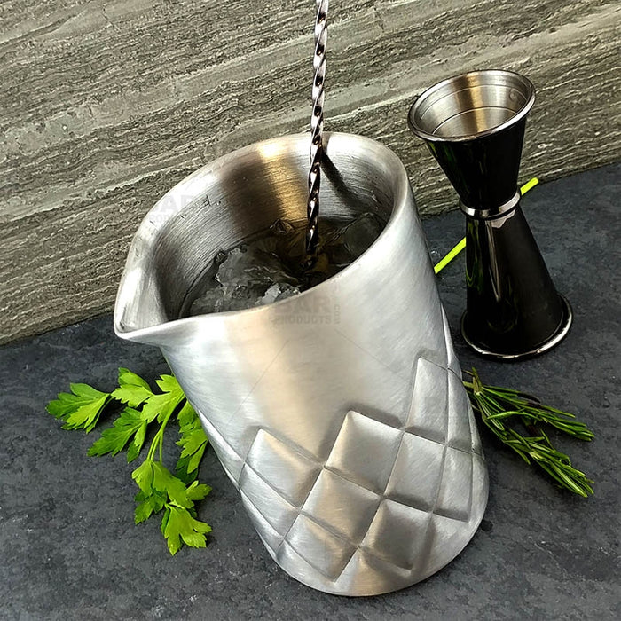 BarConic® Stainless Steel Mixing Pitcher - Double Wall Diamond Pattern - 500ml