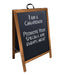 A-Frame Sidewalk Chalkboard Sign – Double Sided - Stained Wood Frame