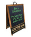 "ADD YOUR NAME" A-Frame Sidewalk Chalkboard Sign – Double Sided - Stained Wood Finish