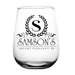 CUSTOMIZABLE - Stemless Wine Glass - 17 ounce - Crest Design 2