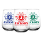 CUSTOMIZABLE - Stemless Wine Glass - 17 ounce - Crest Design 3