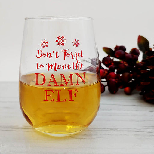 Move the Elf Stemless Wine Glass