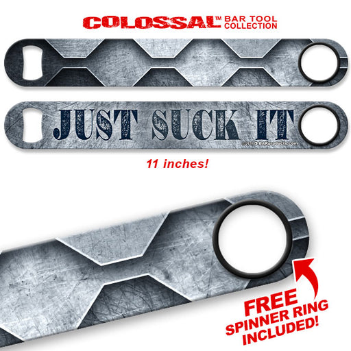 Kolorcoat™ 11" Long COLOSSAL™  Speed Bottle Opener – Just Suck It!