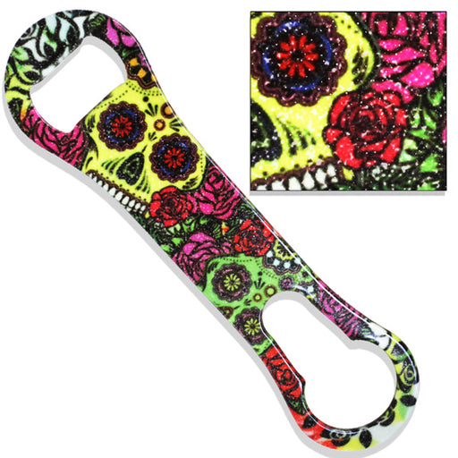 Sugar Skulls Glitter V-Rod® Bottle Opener