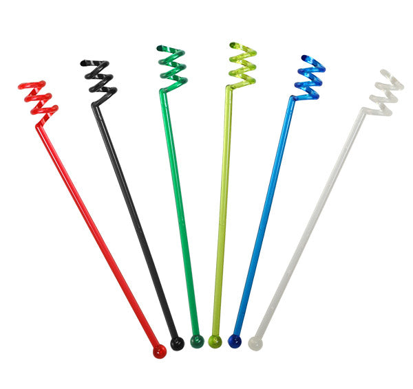 BarConic® Swirl Top Stirrers - 6.5" - Color Options - Pack of 200