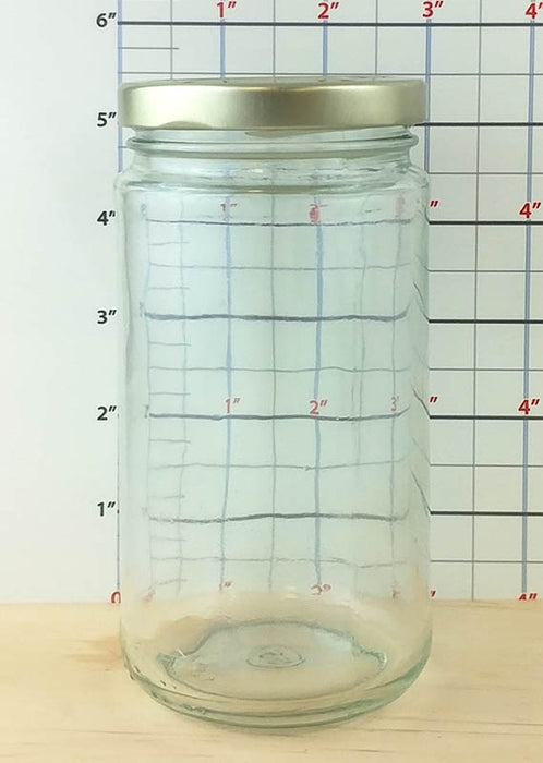  Tall Craft Bartending Jar w/ Gold Lid - Clear 12 oz