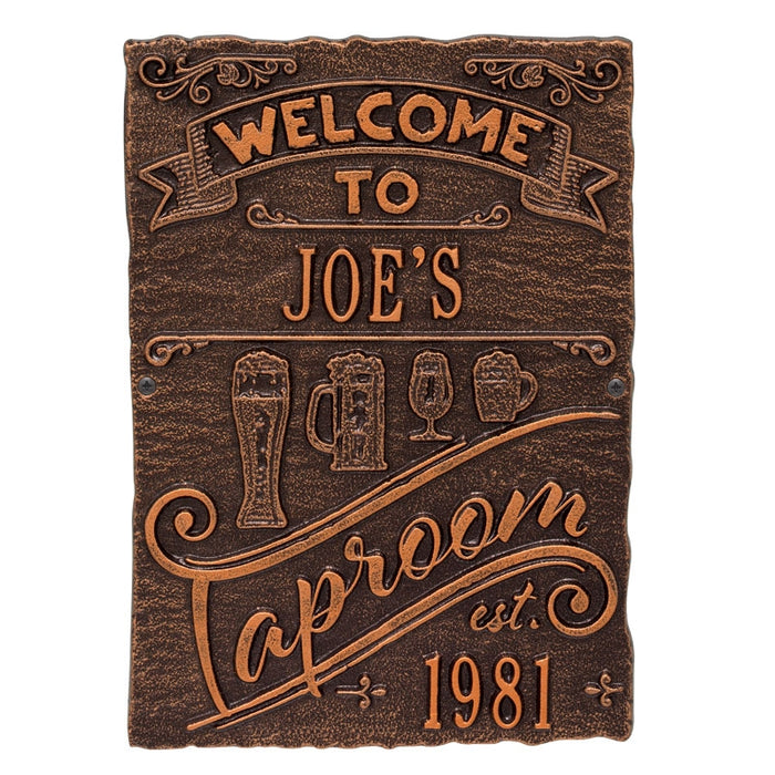  CUSTOMIZABLE Cast Aluminum Plaque - Taproom Brew Pub Design