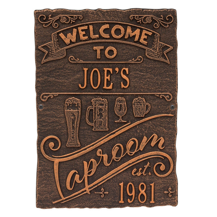  CUSTOMIZABLE Cast Aluminum Plaque - Taproom Brew Pub Design