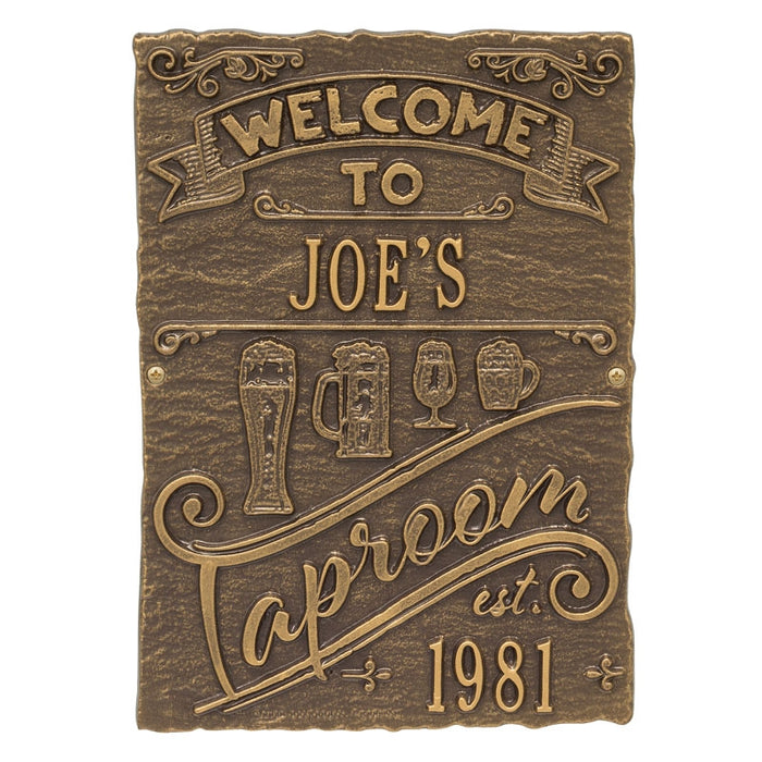  CUSTOMIZABLE Cast Aluminum Plaque - Taproom Brew Pub Design