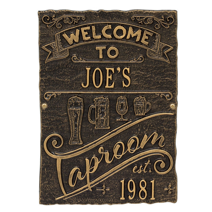  CUSTOMIZABLE Cast Aluminum Plaque - Taproom Brew Pub Design