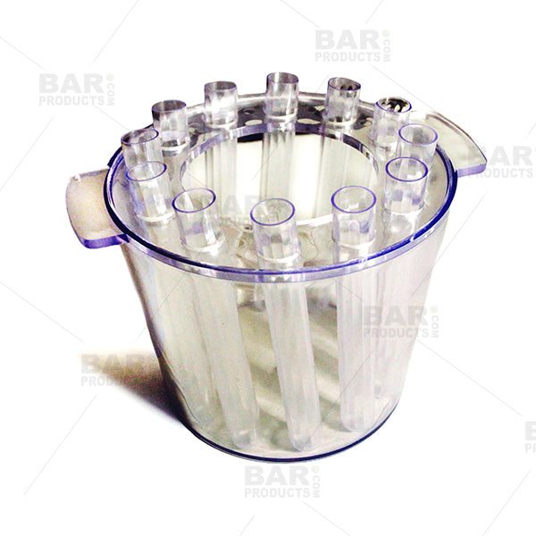 BarConic® Test Tube Shooter Ice Bucket - Clear - 12 Tubes