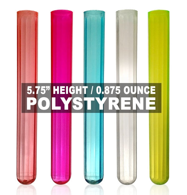 Tube SHOTZ® / Test Tube Shooters - Polystyrene Crystal Cut - Pack of 100