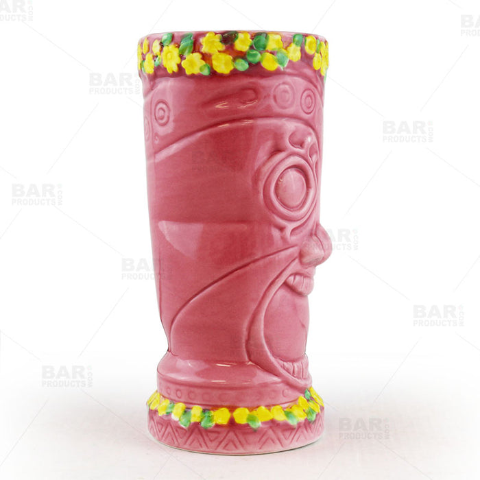 BarConic® Tiki Drinkware - Pink Flower Goddess - 12 ounce 