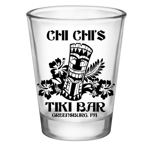 CUSTOMIZABLE - 1.75oz Clear Shot Glass - Tiki Bar