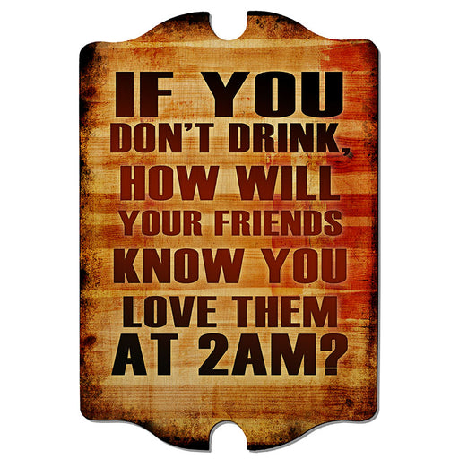 Tavern Shaped Wood Bar Sign - 2 AM