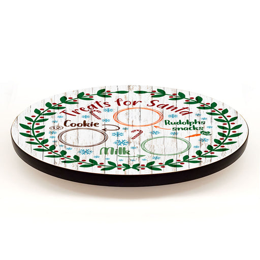 Treats for Santa Full Color Christmas Themed Lazy Susan - Size Options