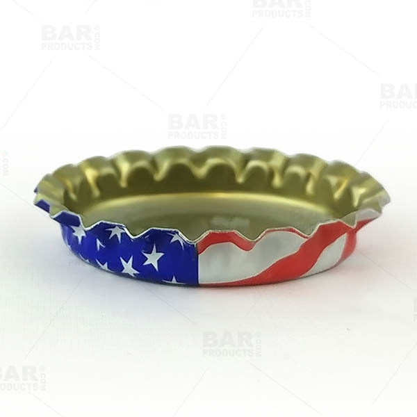 Beer Bottle Caps - American Flag - Oxygen Absorbing (Pack of 50)