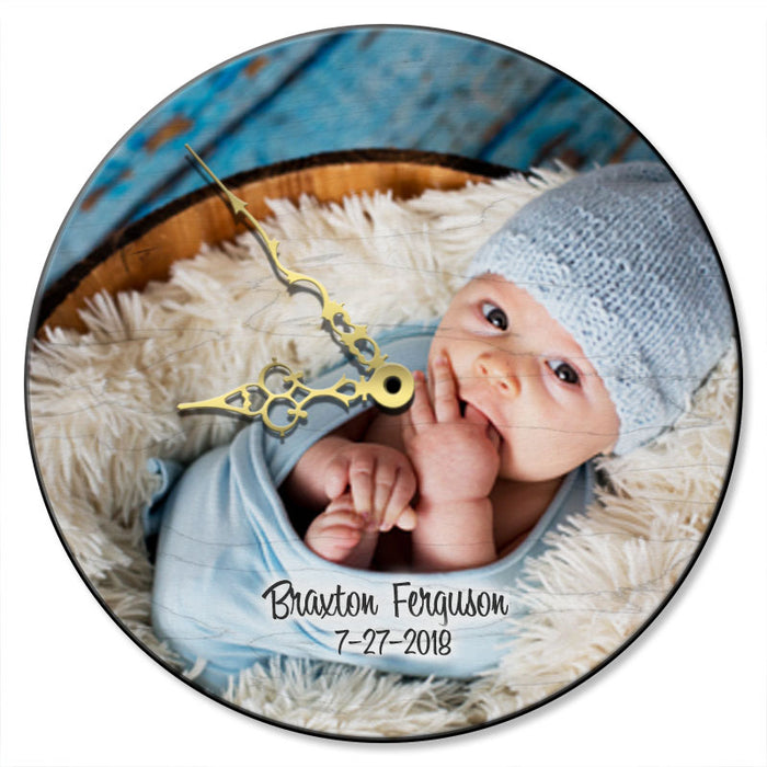 UPLOAD YOUR PHOTO - Personalized Wooden Clock - Several Options