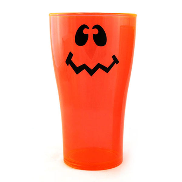 Wacky Jack O'Lantern Polycarbonate Cup - Neon Orange - 2 Sizes Available