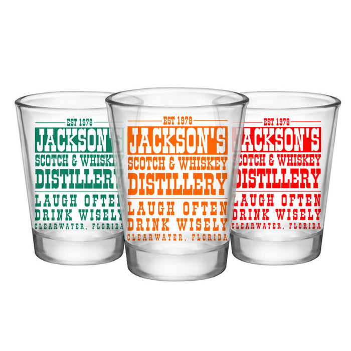 CUSTOMIZABLE - 1.75oz Clear Shot Glass - Scotch & Whiskey