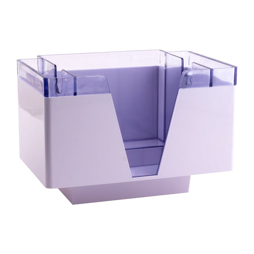 NAPKIN BAR CADDY - 3 COMPARTMENT- WHITE/CLEAR