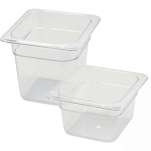 1/6 Size Clear Polycarbonate Food Pan (Various Sizes)