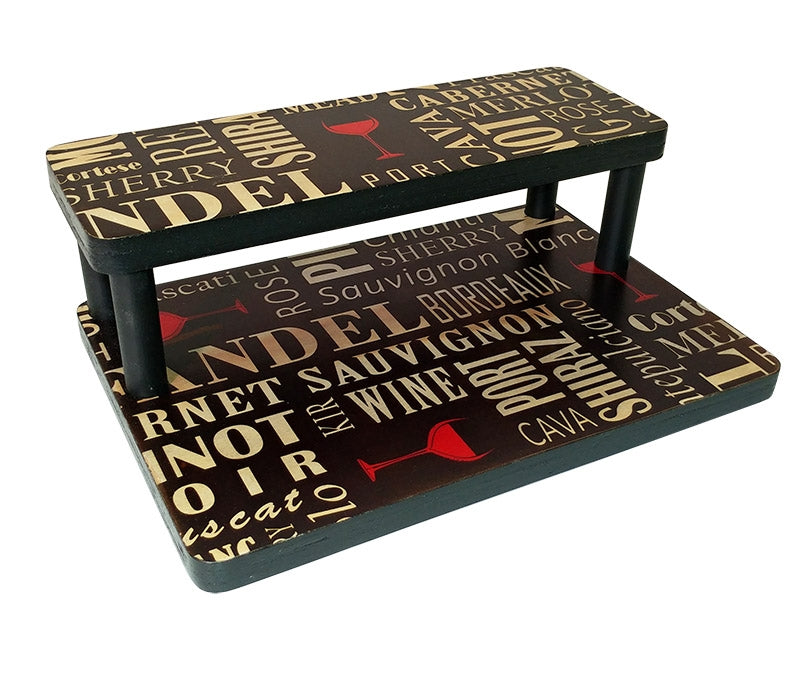 Counter Caddies™ - "WINE" Themed Artwork - Straight Shelf - 12" Length