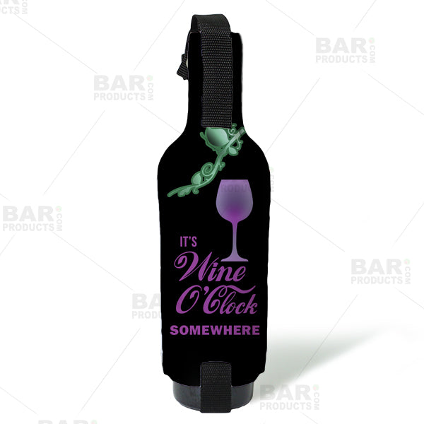 Wine Bottle Cooler with Strap - Wine O' Clock