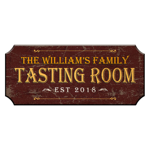 CUSTOMIZABLE Wood Plaque Sign - TASTING ROOM - Color Options