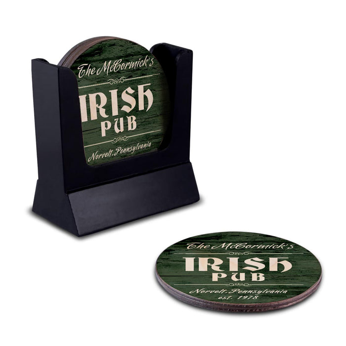 Wooden Round Coasters - Customizable - Irish Theme - Set of 4