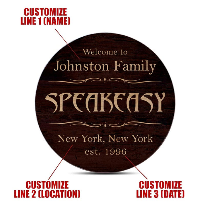 Wooden Round Coasters - Customizable - Speakeasy Theme - Set of 4