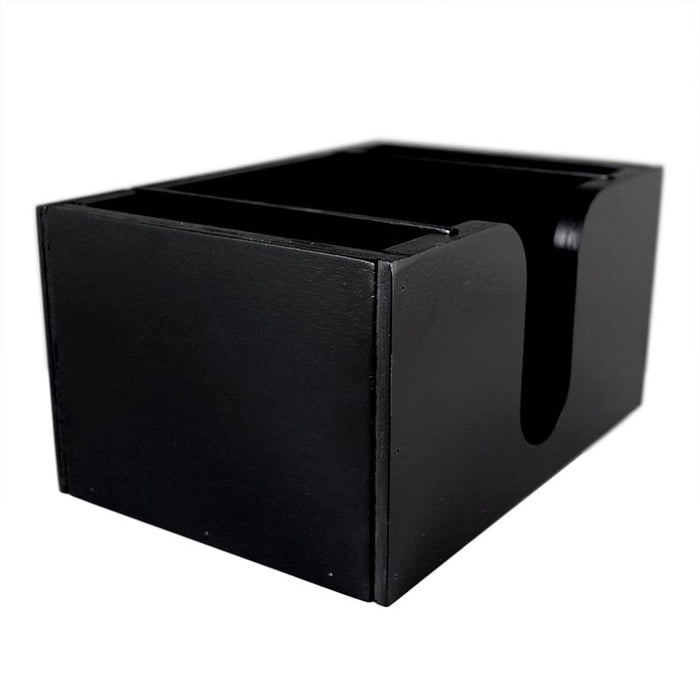 Wooden Bar Napkin & Straw Caddy - BLACK