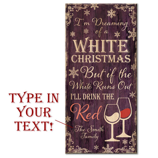 CUSTOMIZABLE Large Wooden Bar Sign - WHITE CHRISTMAS - 11 3/4" x 23 3/4"