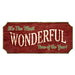 Wood Christmas Sign - Red Vintage Wonderful Time of the Year