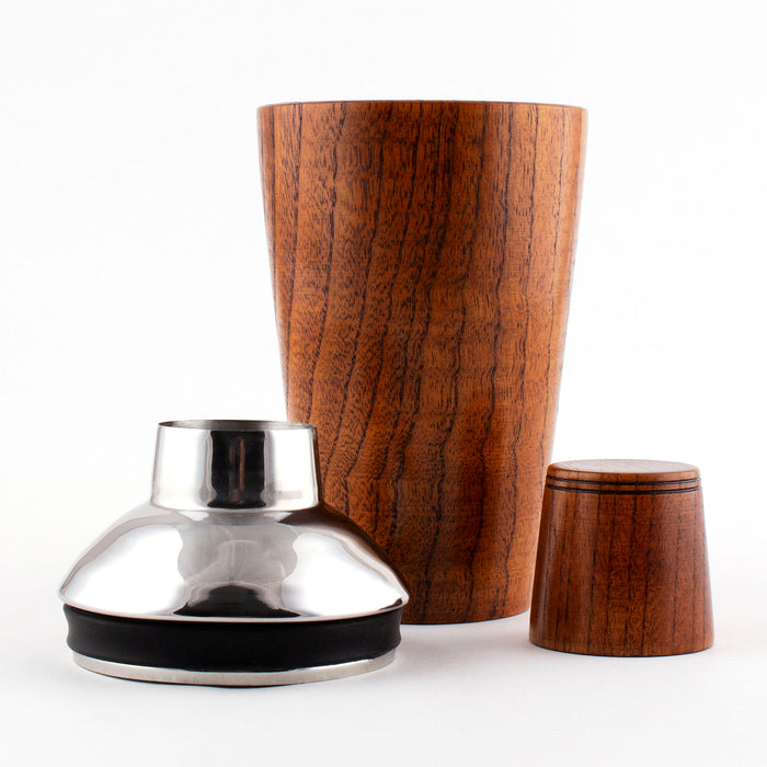 Solid Wood 3 Piece Cocktail Shaker - 17 ounce