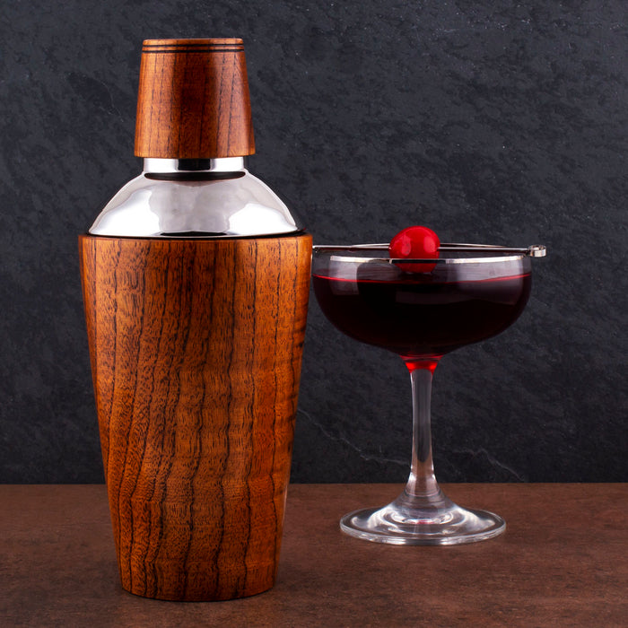 Solid Wood 3 Piece Cocktail Shaker - 17 ounce