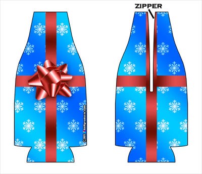 Zipper Bottle Coozie - Christmas Gift